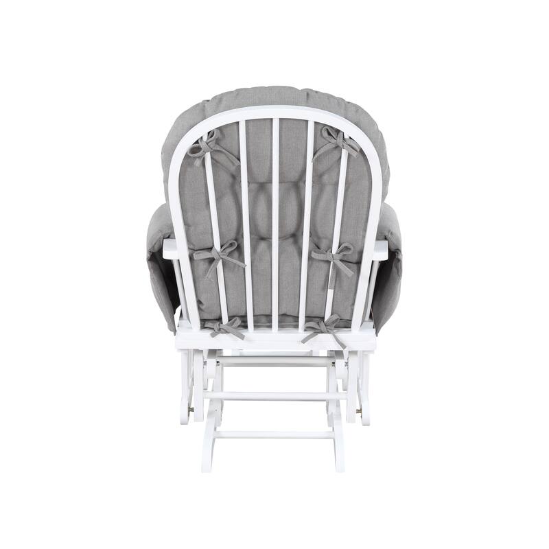 Mason Glider and Ottoman Wood and Oyster Fabric