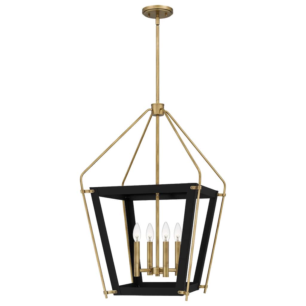 Giuseppe Lighting Four Light Pendant Abbeville Earth Black - Exact Size
