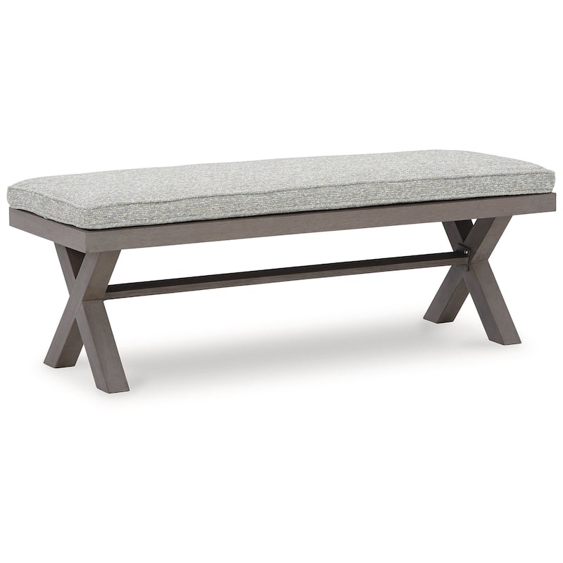 Signature Design by Ashley Hillside Barn Gray/Brown 54" Outdoor Dining Bench - 54.38" W x 18.75" D x 19.25" H