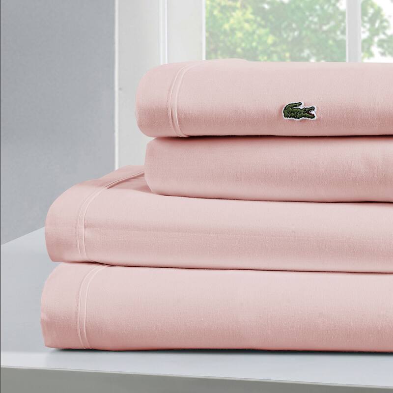 Lacoste Percale Cotton Solid Sheet Set
