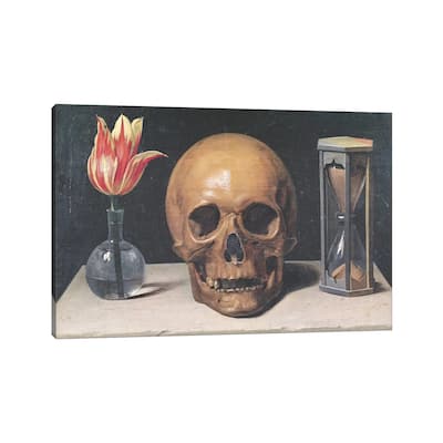 iCanvas "Vanitas Still Life With A Tulip, Skull And Hour-Glass" by Philippe de Champaigne Canvas Print