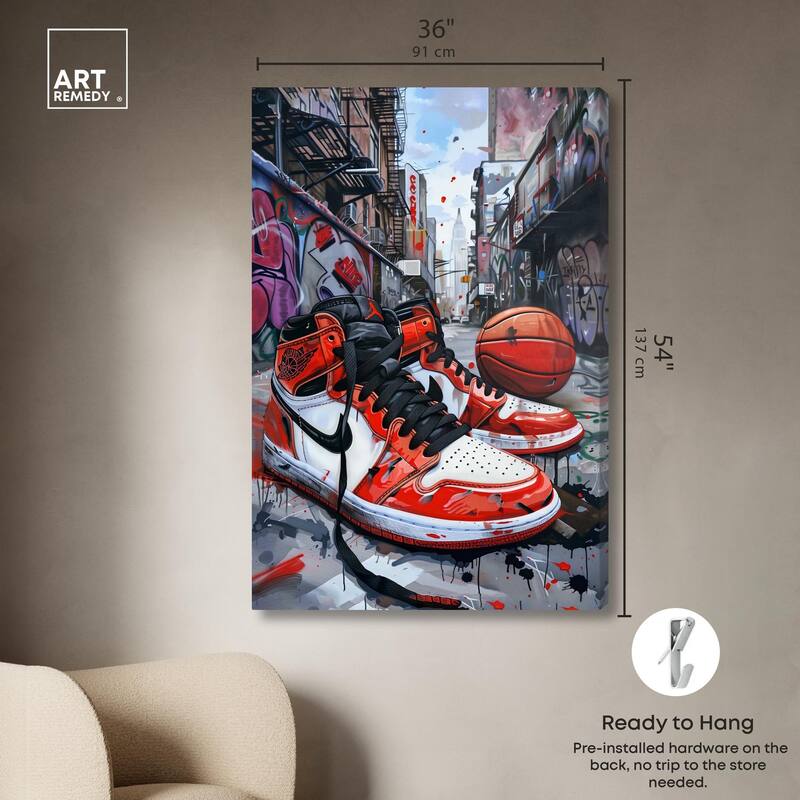 Streetwise Sneakers Canvas by Art Remedy, Gallery Wrapped