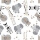 preview thumbnail 6 of 4, Lambs & Ivy Jungle Safari 100% Cotton White/Gray Elephant/Lion Fitted Crib Sheet