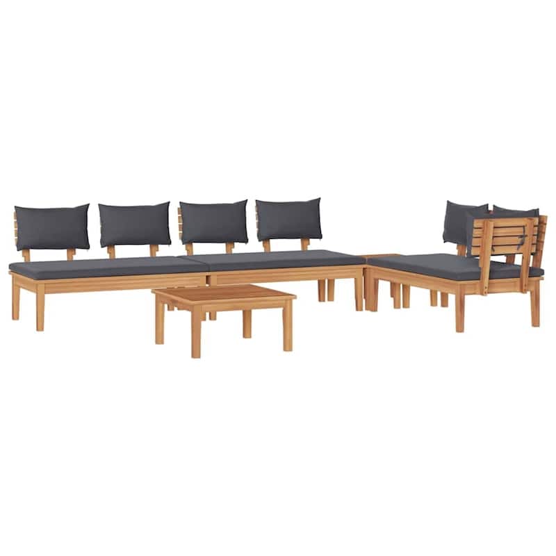 vidaXL Garden Bench Set with Cushion 3/4/5 pcs - 23.6" x 23.6" x 11.8