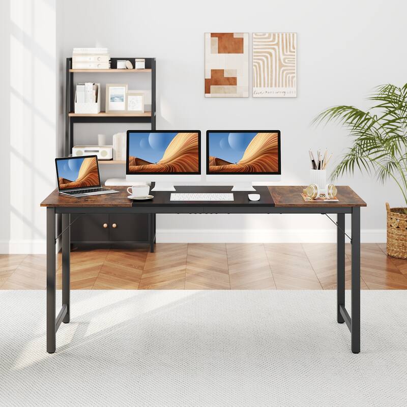 Gymax 6 PCS 63'' Computer Desk Modern Industrial Office Desk w/ Metal