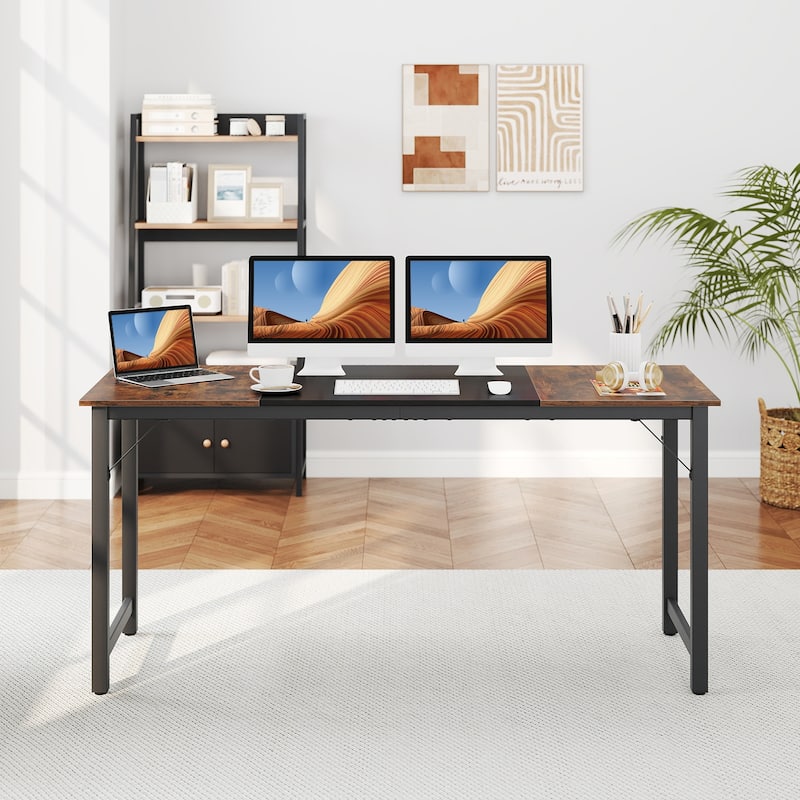 Gymax 63'' Computer Desk Modern Industrial Office Desk w/ Metal Frame
