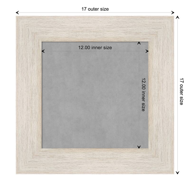 Amanti Art Hardwood White Wash Framed Magnetic Board - Board Size 12x12