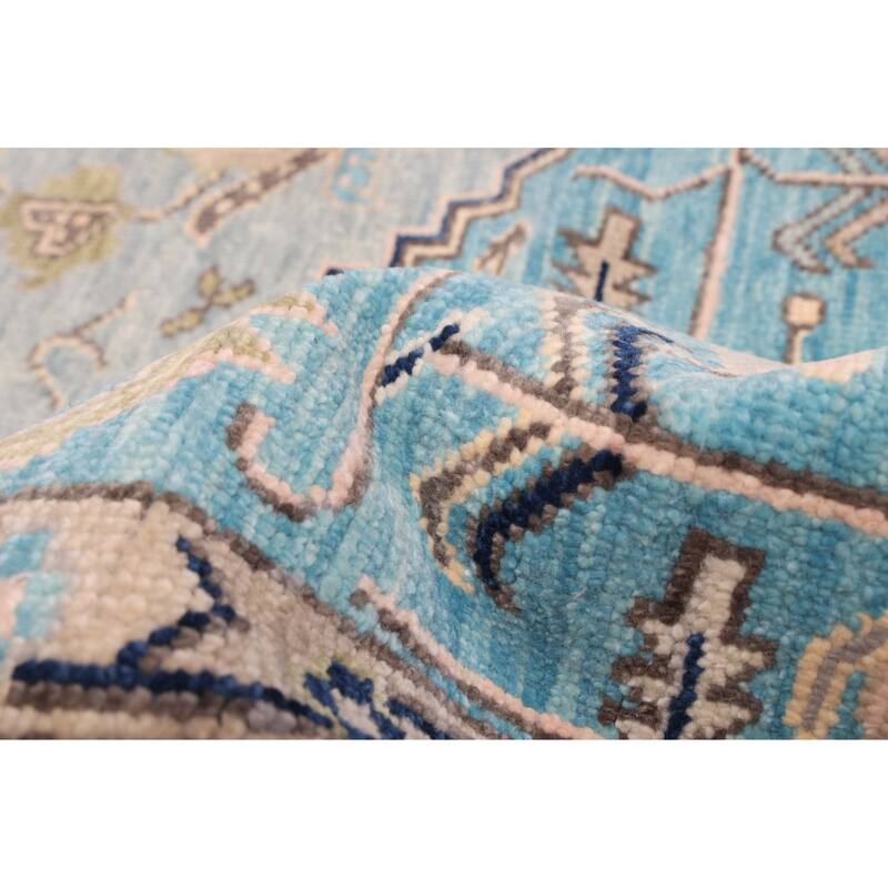 ECARPETGALLERY Hand-knotted Jules Serapi Sky Blue Wool Rug - 8'11 x 12'0
