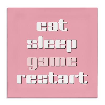 Stupell Gamer Phrases on Pink Canvas Wall Art Design By Yass Naffas Designs
