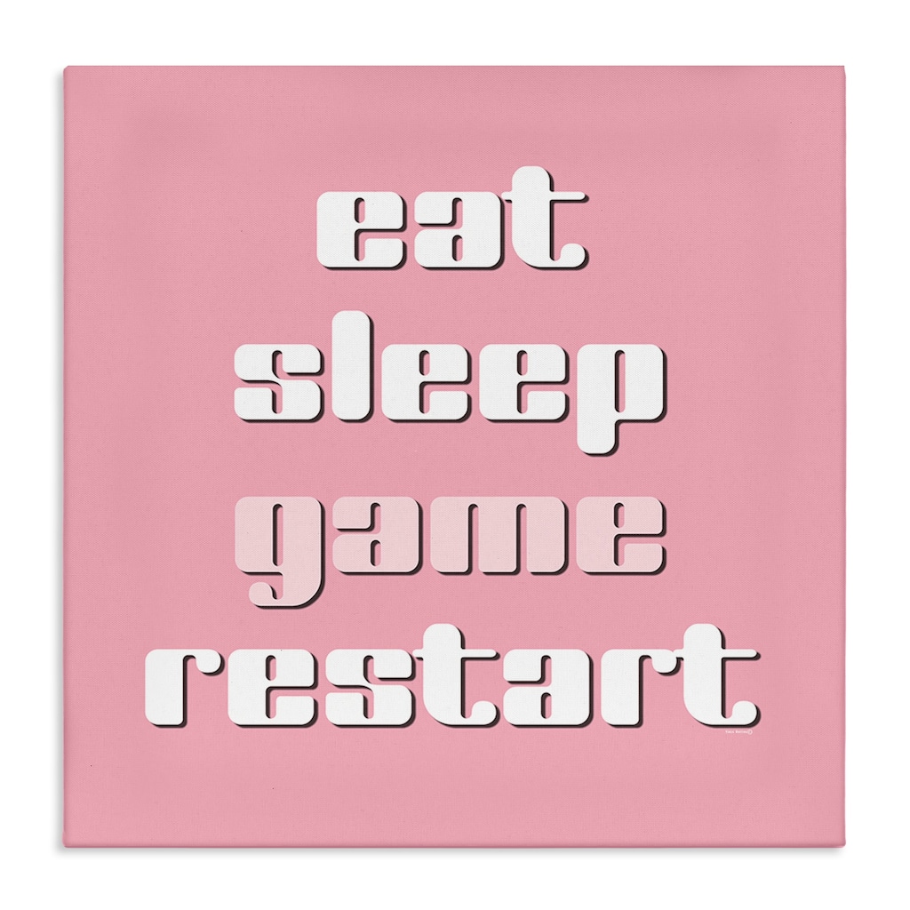 Stupell Gamer Phrases on Pink Canvas Wall Art Design By Yass Naffas Designs