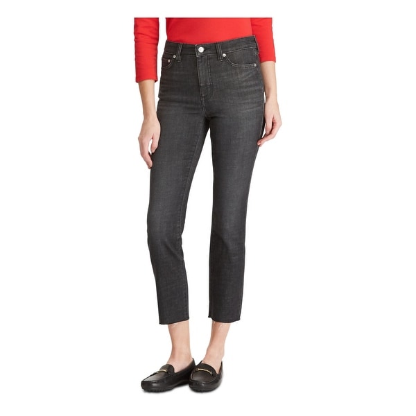 Ralph Lauren Womens Black Heather Cropped Jeans Size 0