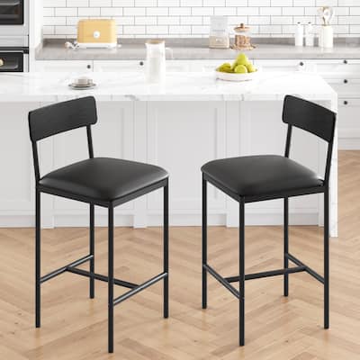Bar Stools Set of 2, Kitchen Bar Stools with Footrest