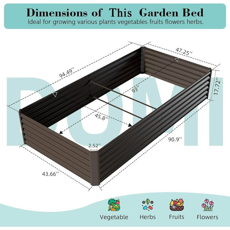Heavy-Duty Outdoor Garden Planter Box for Vegetables with Safety Edge