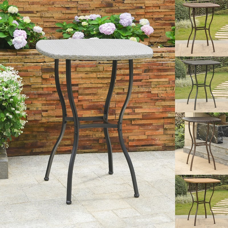 Valencia Resin Wicker/Steel Bar-height Patio Bistro Table
