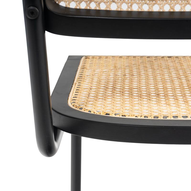 Arwan Black Cane Dining Side Chair, Set of 2 - 18" x 21" x 33"