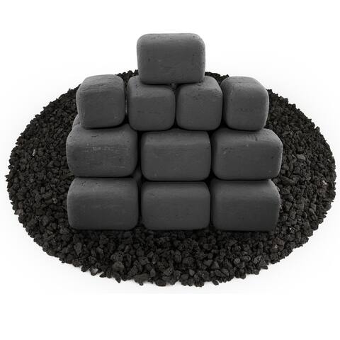 Ceramic Fire Rectangles Fire Pit Accessory Modern Decor for Indoor & Outdoor Fire Pits or Fireplaces