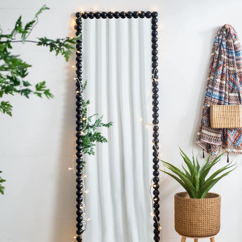 Mirror with Metal Beaded Frame