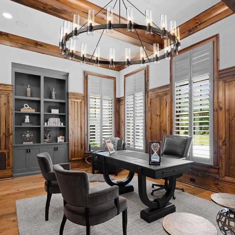 KAYLA 60" 20-Light Black Chandelier - 60in