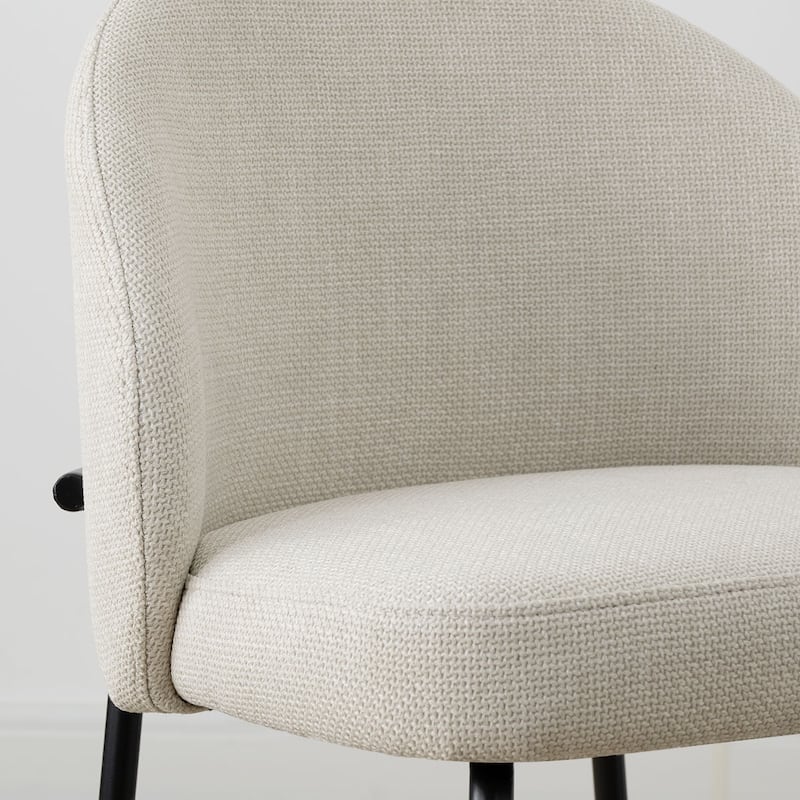 Upholstered Counter Height Bar Stool Set with Curved Back and Metal Frame(Set of 3)