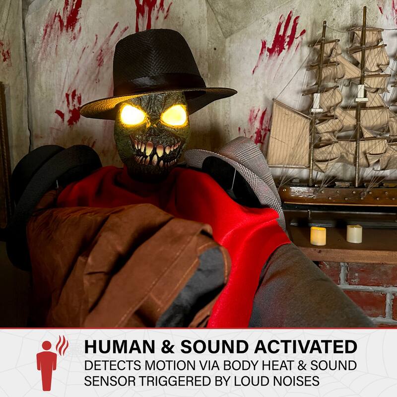 Haunted Hill Farm Animatronic Coatrack Monster by Tekky Halloween Decoration with Motion-Activated Sounds