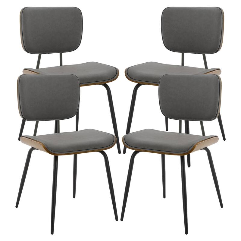 Faux Leather Upholstered Dining Chairs Set of 2/4 - 33.5"H x 19.3"W x 23"D