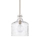 preview thumbnail 4 of 23, 1-Light Clear Water Glass Shade Pendant