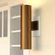 preview thumbnail 1 of 9, VAXCEL Chiasso 2-Light Outdoor Wall Sconce made of Rust-Resistant Aluminum Metal Shade, Up-Down Wall Wash, LED Compatible Warm Brass - 5-in W x 20-in H x 8-in D
