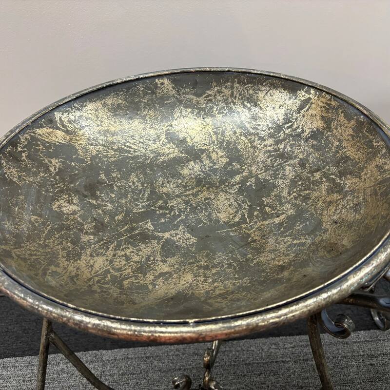 Set of 3 Glass Dome Terrariums on Stands with Antique Finish