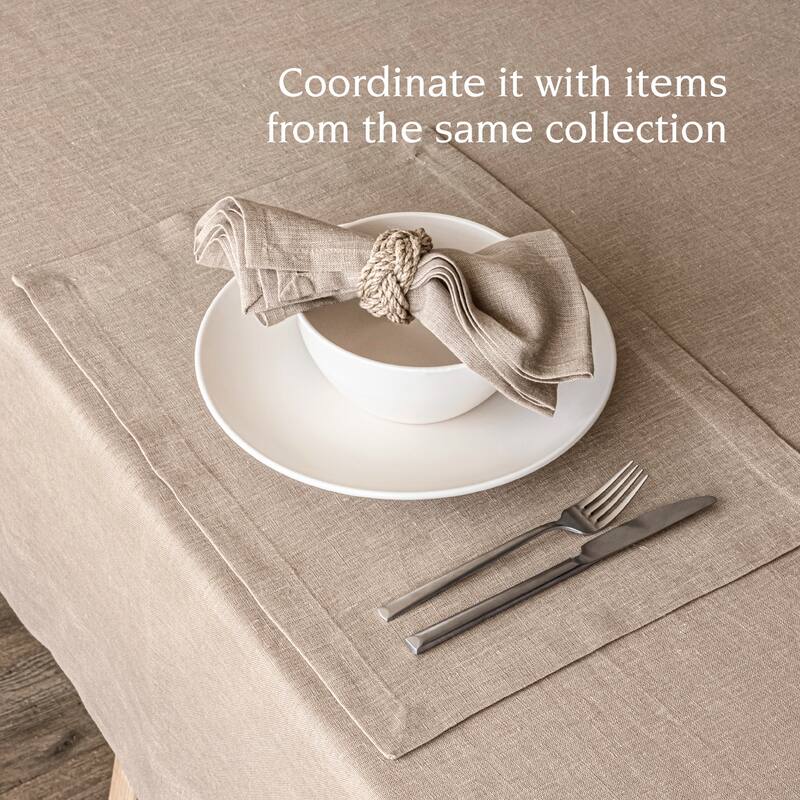 over&back 100% Linen Woven Placemats - Machine Washable - Set of 4