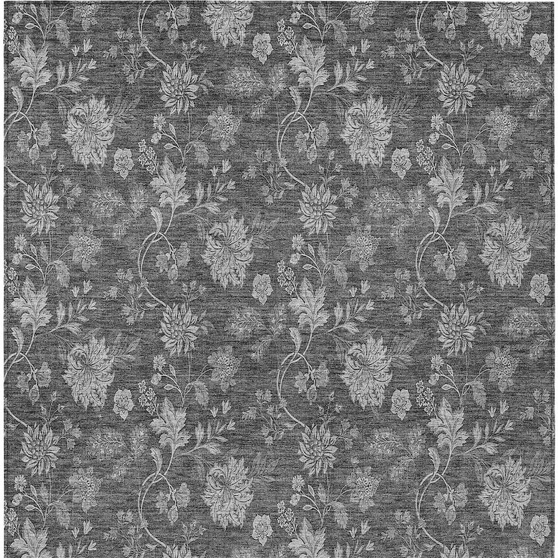 HomeRoots Floral Transitional Rectangle Outdoor Rug