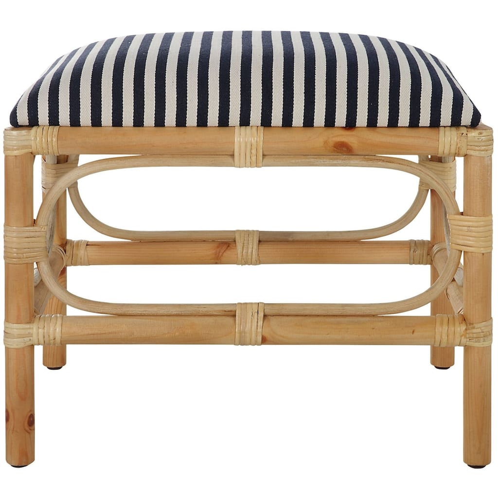 Uttermost 236-LAGUNA-BENCH-SMALL Laguna 24" Wide Framed Striped Bench