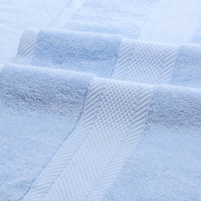 Cotton 2 Pack Bath Towels Set, Light Weight, Quick Dry and Highly Absorbent for Bathroom, Gym, Pool 28" x 56" - Light Blue