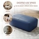 preview thumbnail 15 of 62, Elliot 22"/ 35"/ 43" W Modern Rectangular Genuine Leather Ottoman