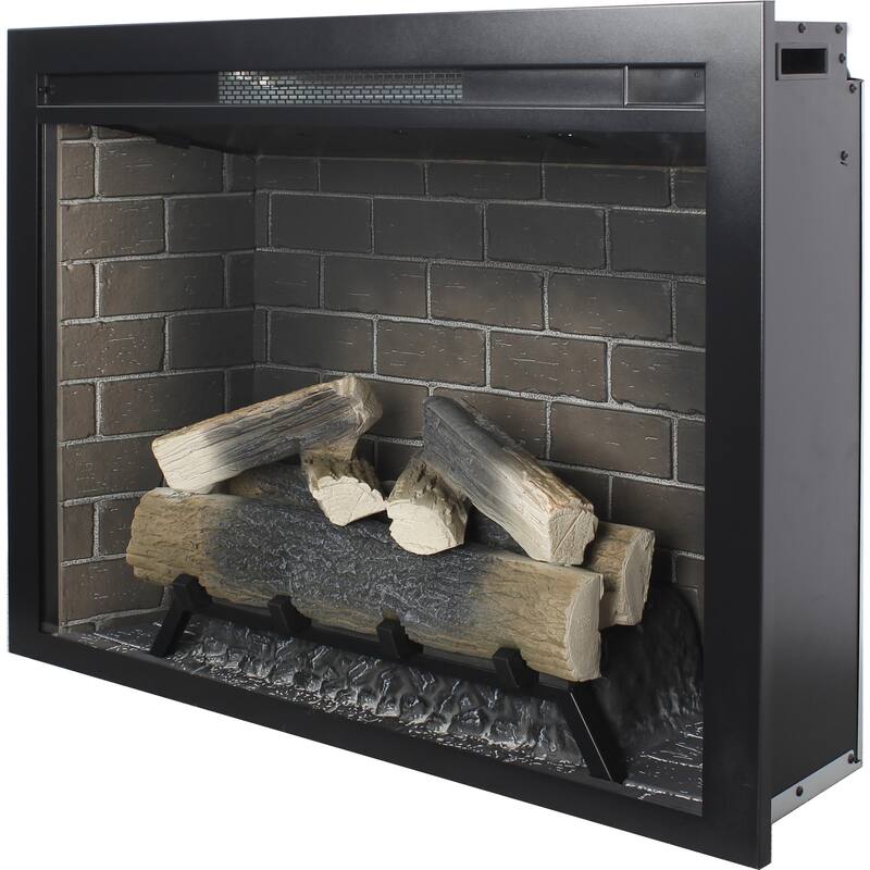 33 inch Infrared Electric Fireplace Insert, Touch Panel Heater,Smokeless Firebox,With fixed Trim Kit,With Crackling Sound