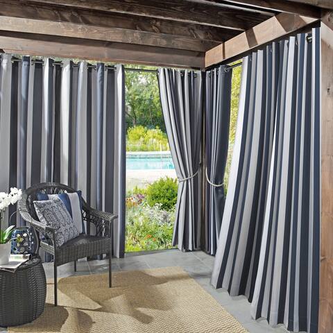 Cabana Stripe Indoor & Outdoor Grommet Window Curtains