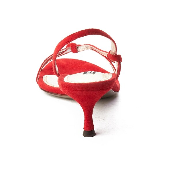 red kitten heel slingback shoes