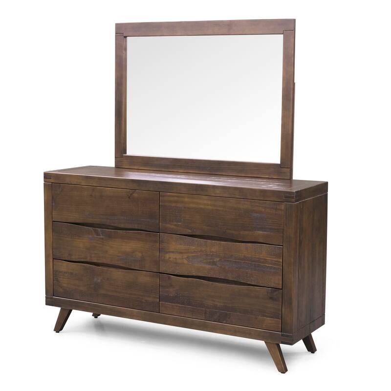 Steve Silver Panola Distressed Cocoa Dresser and Mirror