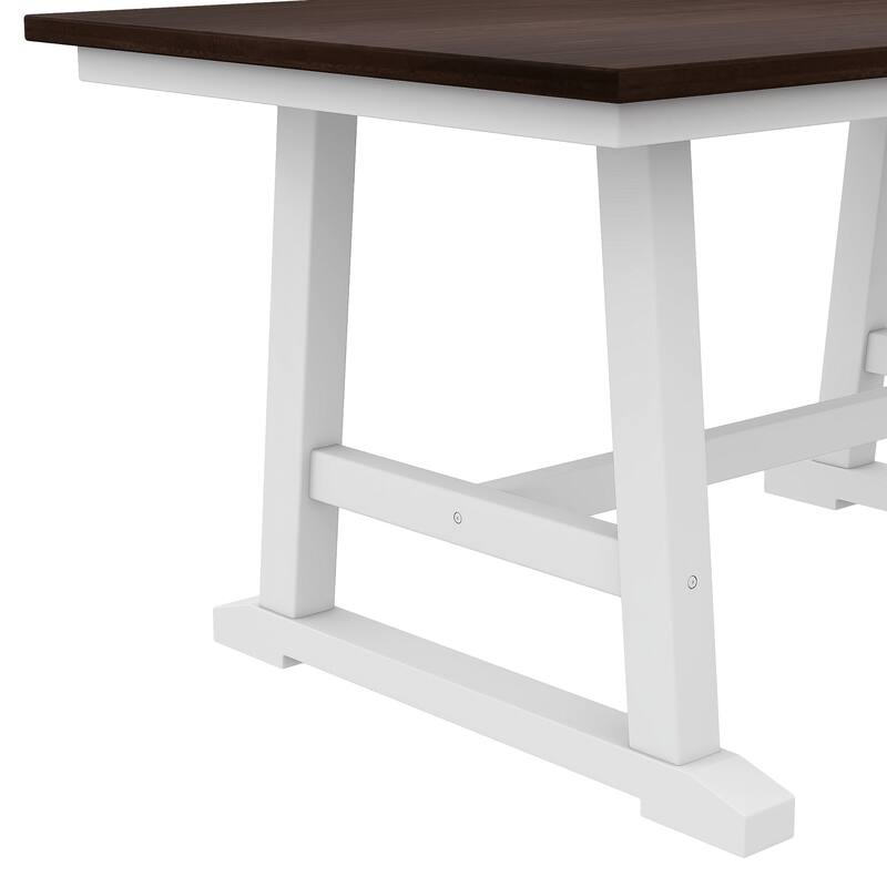 6-Piece Dining Table Set with Sturdy Rubberwood and Multifunctional Chairs and Bench for Family Meals