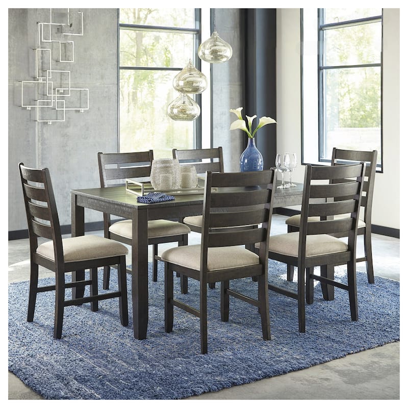 Signature Design by Ashley Yewbank Brown 7-piece Dining Room Table Set - 36" W x 59.88" D x 30" H