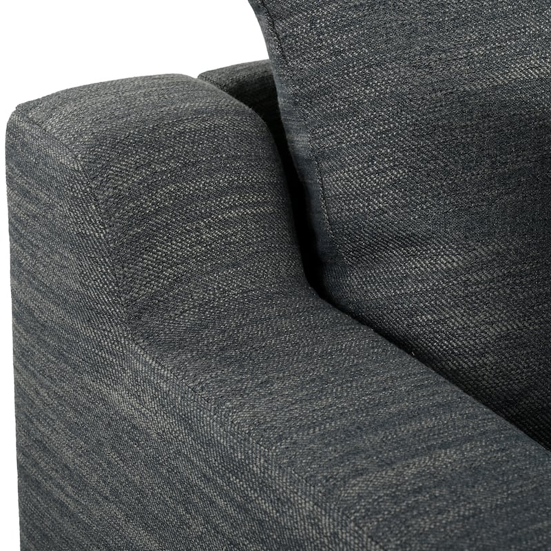 Roomfitters Comfy 3-Seat Sofa with Wooden Legs, Modern Upholstered Couch for Living Room and Study