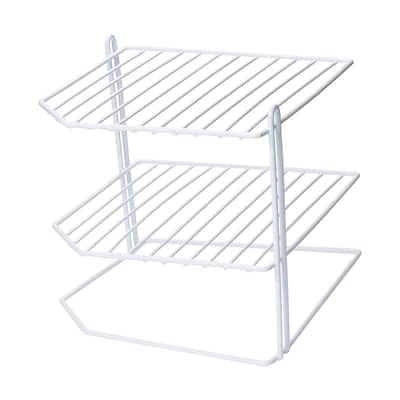 Ybmhome 3 Tier Corner Helper Shelf, White Organizer Free Standing Rack