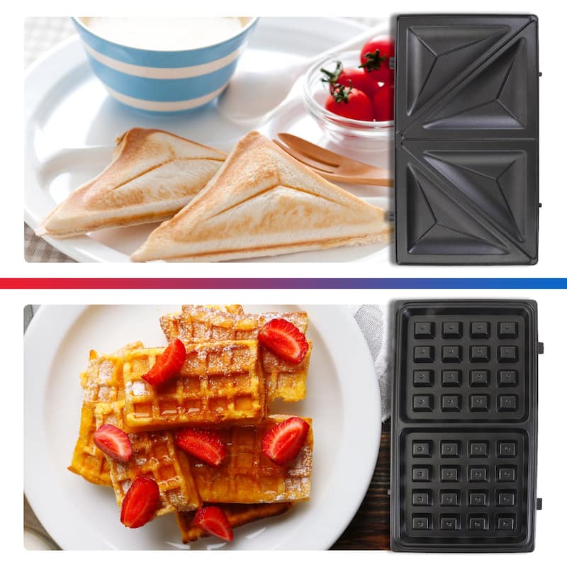 Total Chef 4-in-1 Grill Waffle Maker Sandwich Press Open Griddle