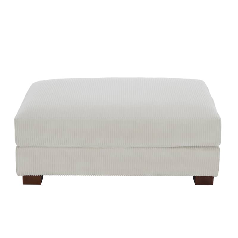 Modern Corduroy Fabric Oversized Accent Ottoman
