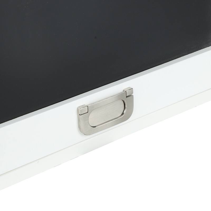 Utopia Alley Collapsible Fold Down Desk Table with Storage Cabinet & Shelves, Computer Desk Storage with USB Charging, White