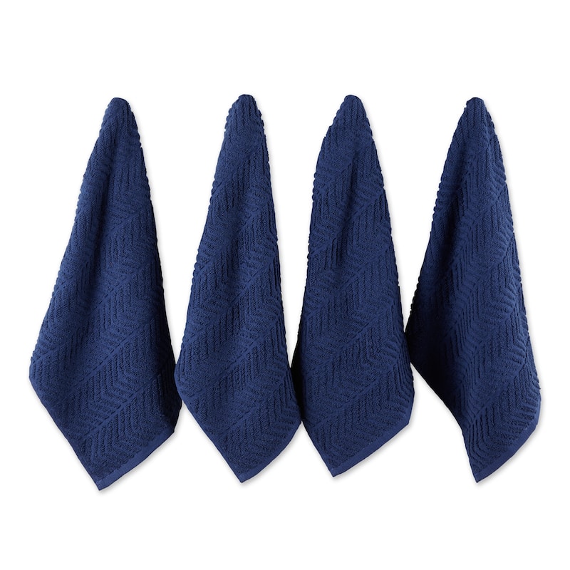 DII Luxury Chevron Bar Mops (Set of 4) - 19x16 - Nautical Blue
