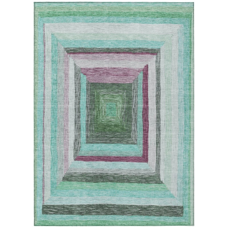 HomeRoots Geometric Transitional Rectangle Outdoor Rug