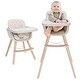 preview thumbnail 1 of 22, 3-in-1 High Chair, Baby High Chair w/Adjustable Legs & Dishwasher Safe Tray, Made of Sleek Hardwood & Premium Leatherette Beige