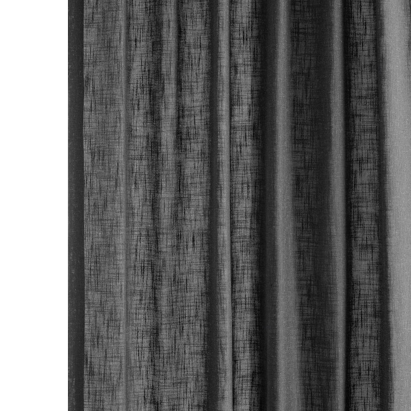 Exclusive Fabrics Heavy Faux Linen Light Filtering Curtains For Bedroom, Living Room (1 Panel)