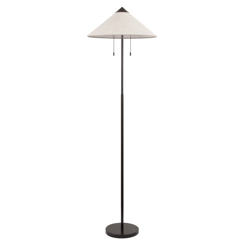 65.4" Modern 2-Light Cone Shade Floor Lamp with Pull Chains
