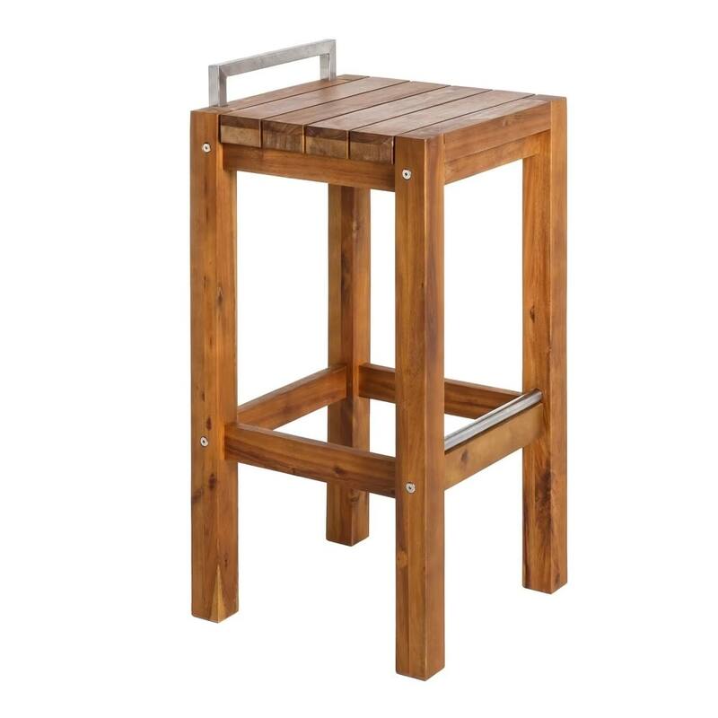 Garden Bar Stool in Brown Acacia - Brown